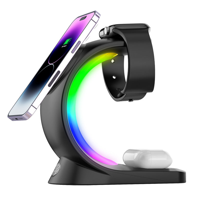 New Three-in-one Wireless Charger For Apple Magsafe Magnetic Wireless Fast Charging Desktop Vertical Stand New Three-in-one Wireless Charger For Apple Magsafe Magnetic Wireless Fast Charging Desktop Vertical Stand